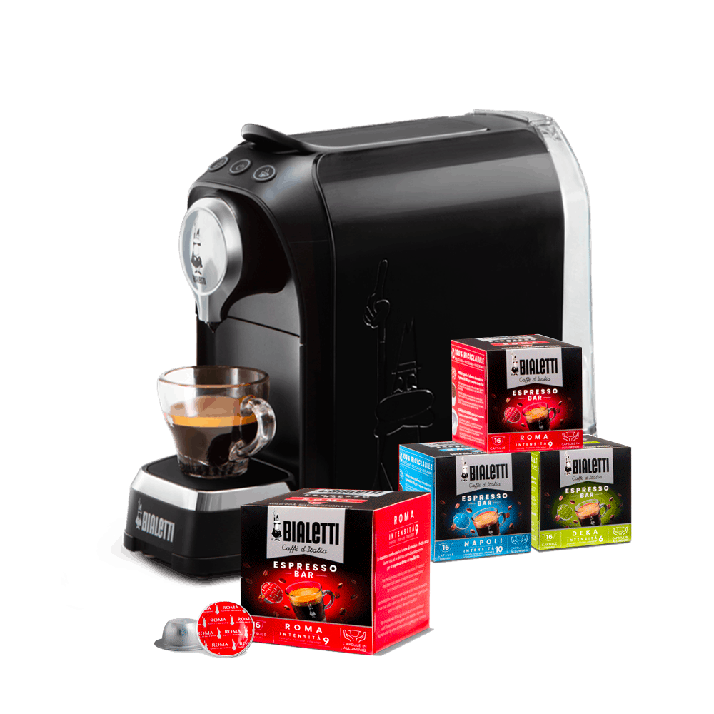 Super Bialetti - Macchina da Caffè Espresso con 4 box di capsule