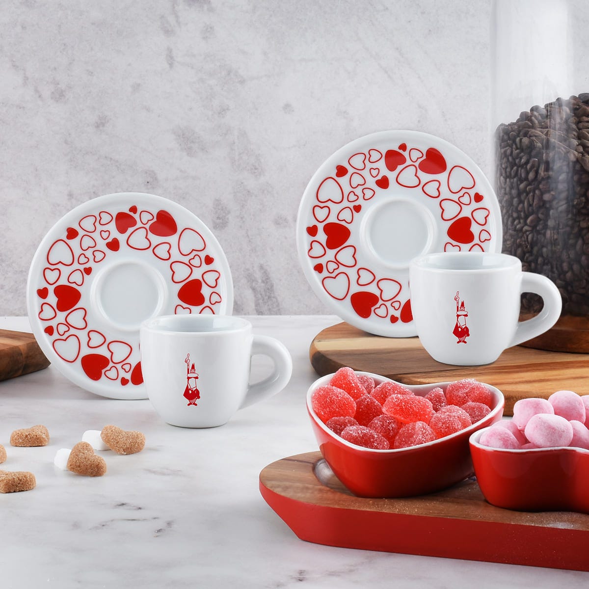 Set 2 tazzine moka - Cuore