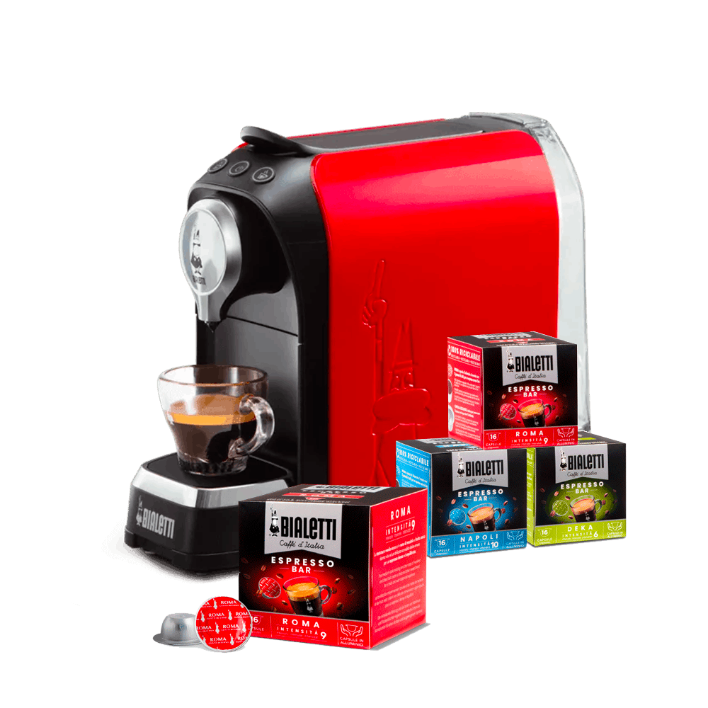 Super Bialetti - Macchina da Caffè Espresso con 4 box di capsule
