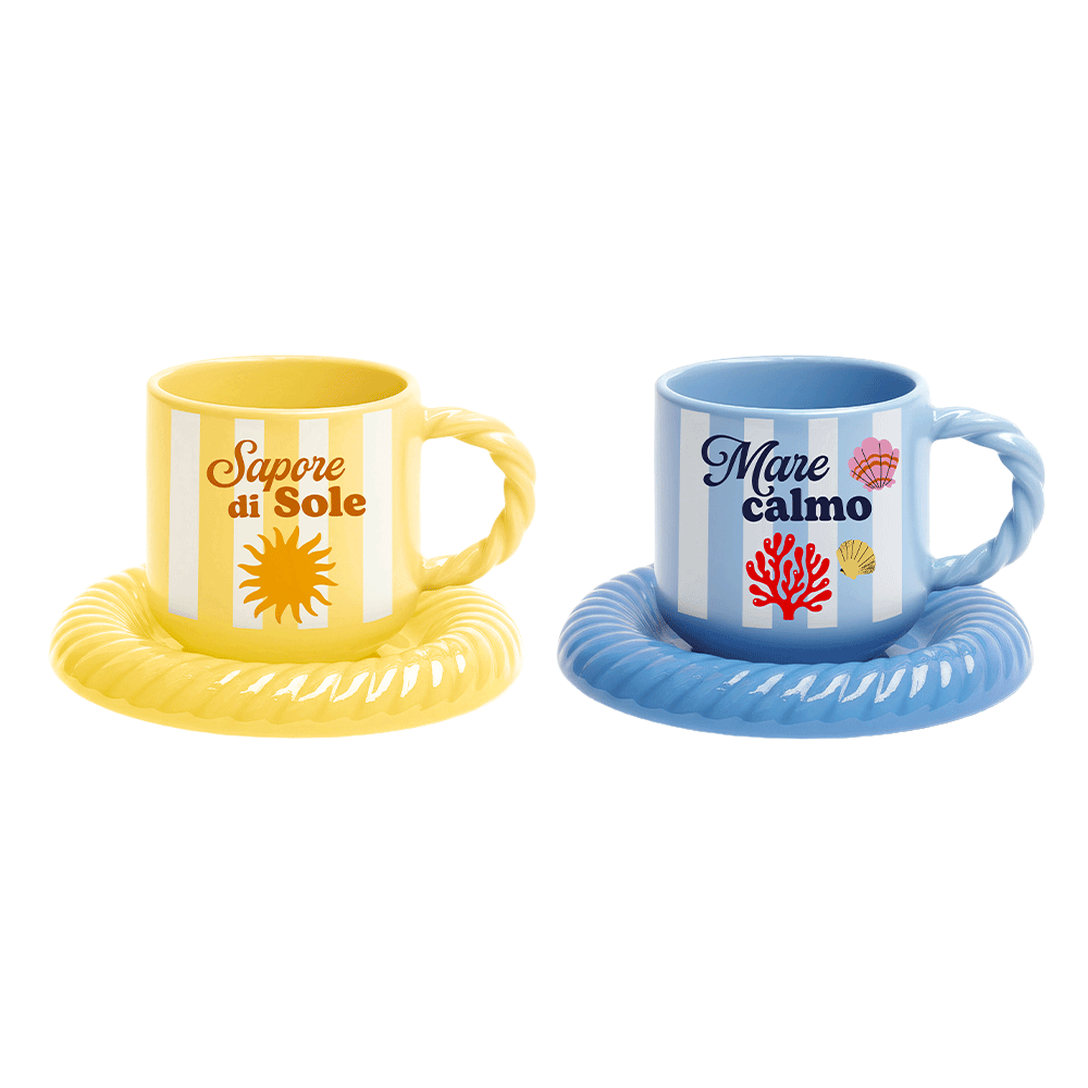 Set 2 tazzine sole e mare