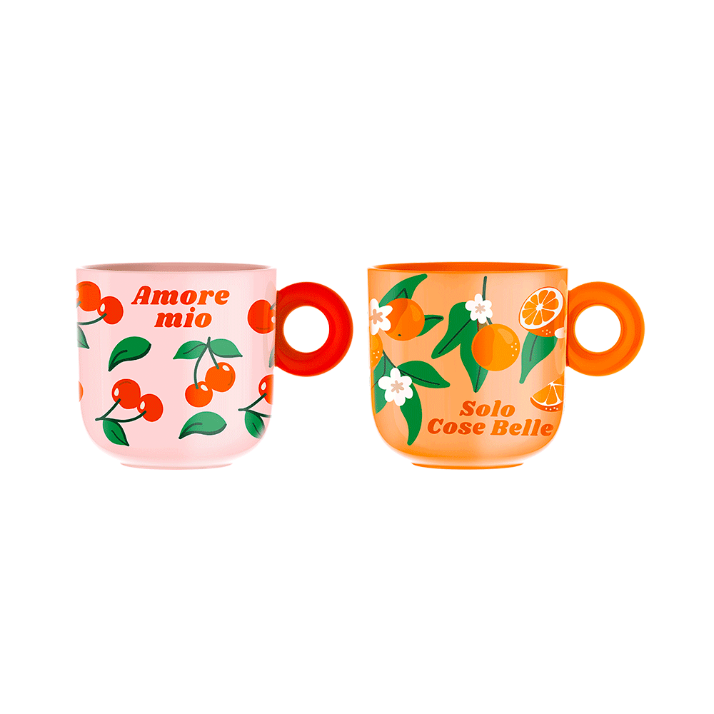 Set 2 mug frutta