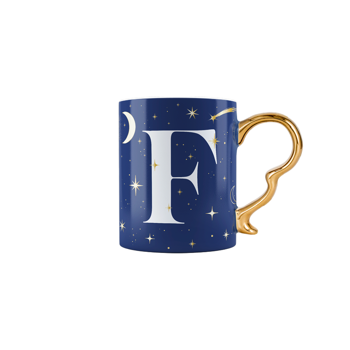 Mug con lettera F - Cielo Stellato