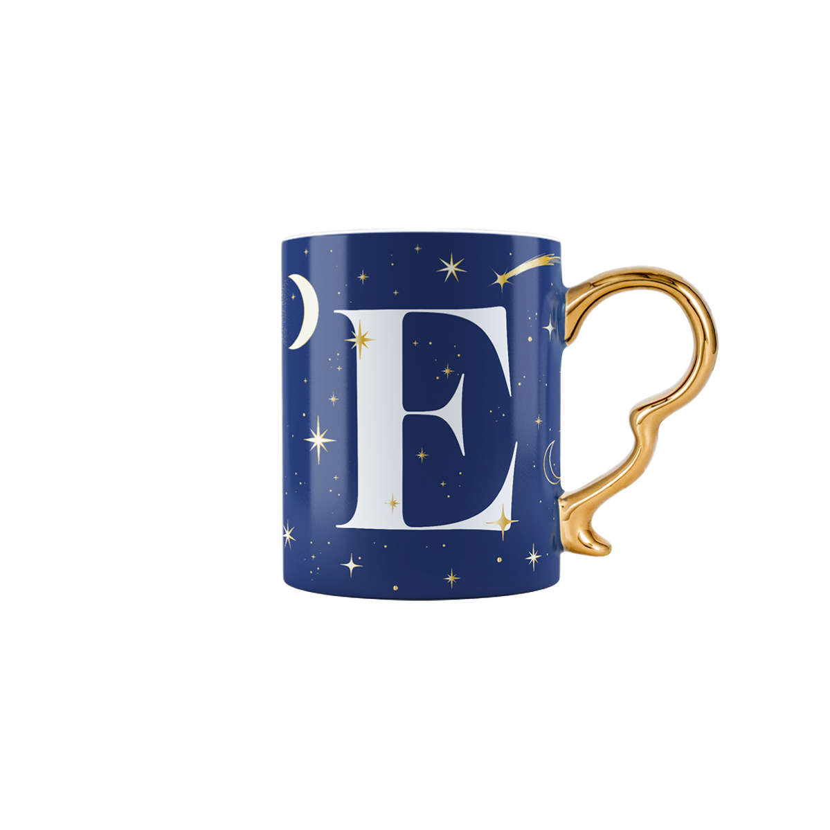 Mug con lettera E - Cielo Stellato