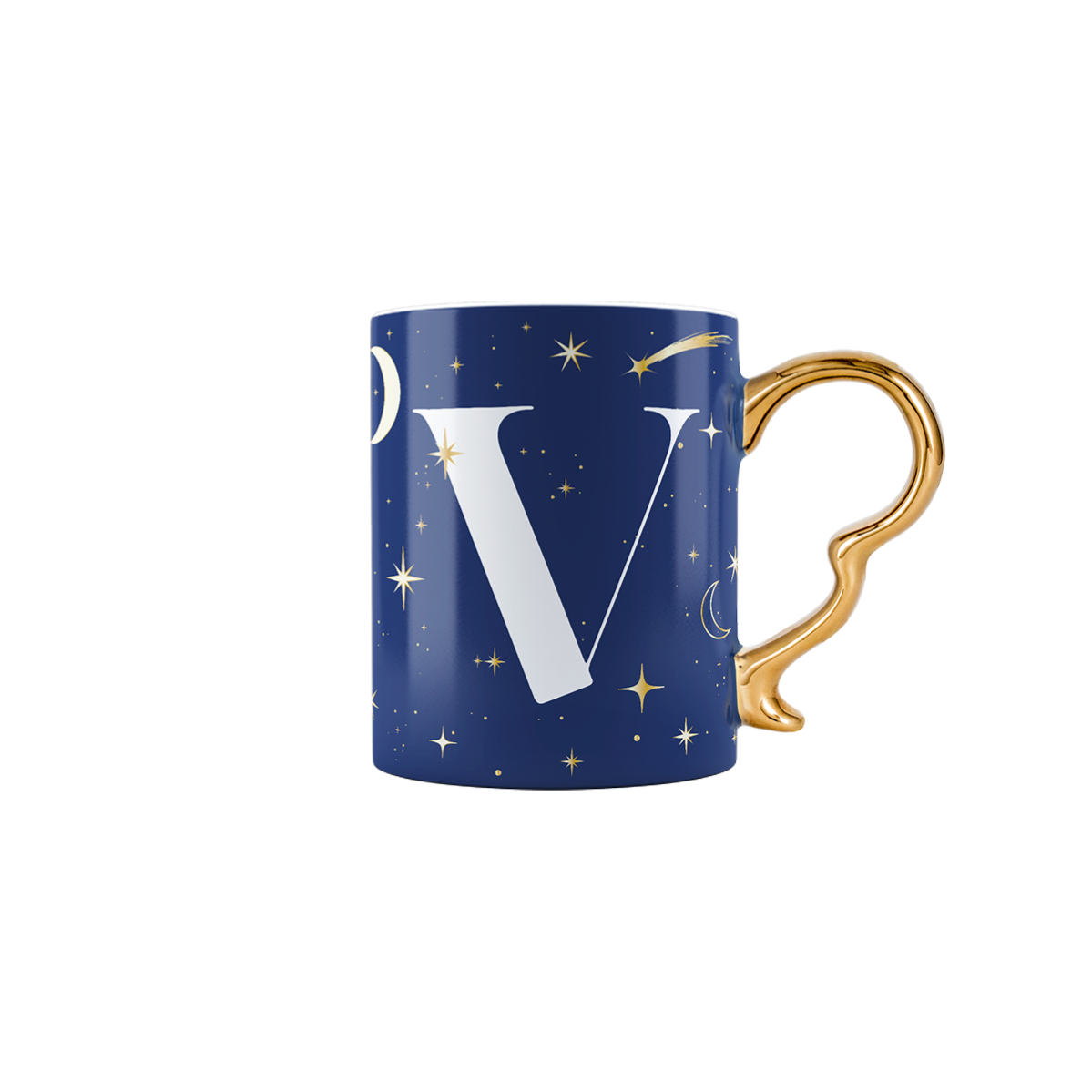 Mug con lettera V - Cielo Stellato