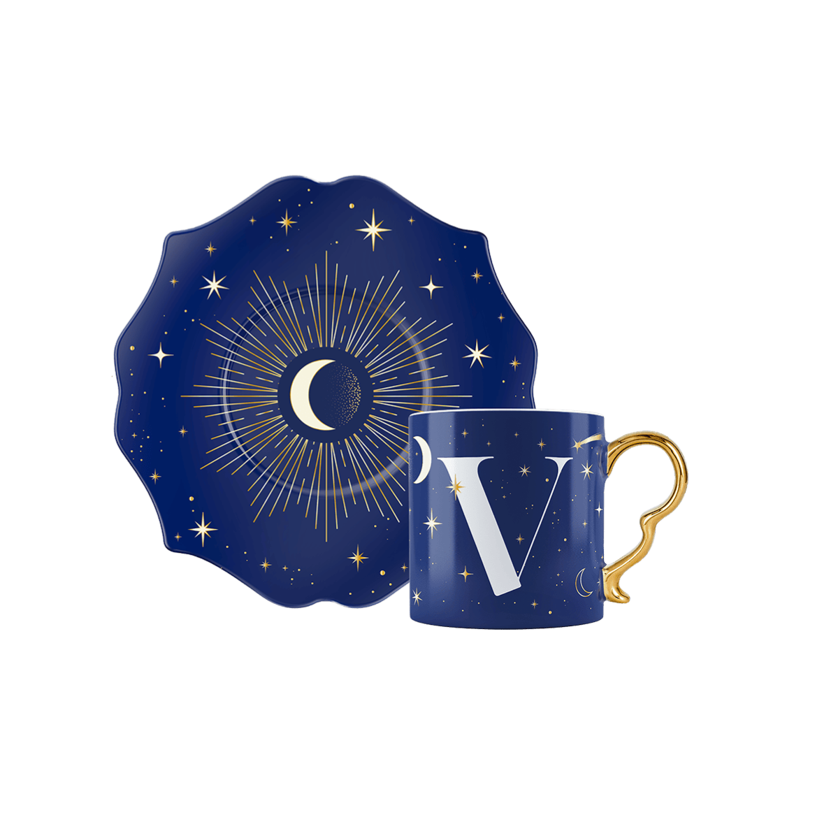 Tazzina con lettera V - Cielo Stellato