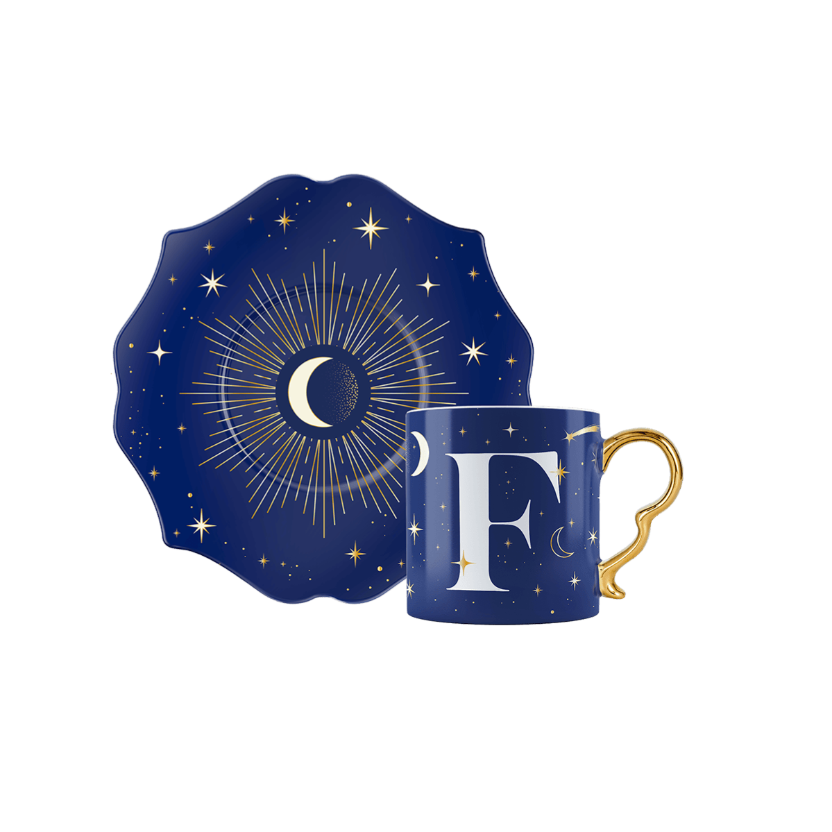 Tazzina con lettera F - Cielo Stellato
